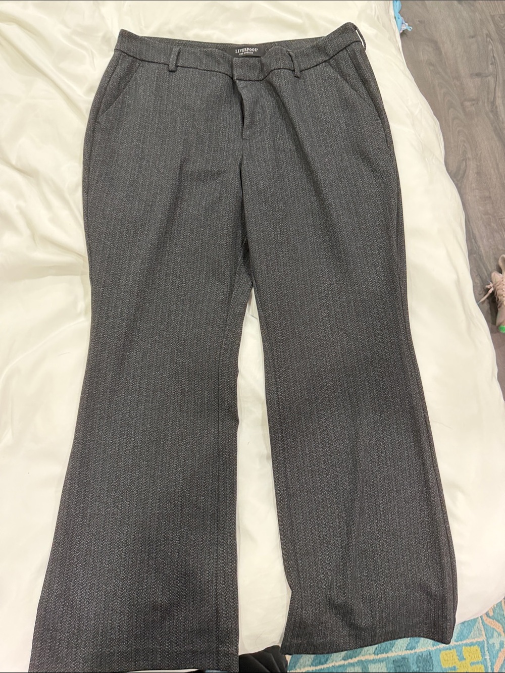 Liverpool women’s Kelsey Flare Trousers Dark Gray Herringbone
